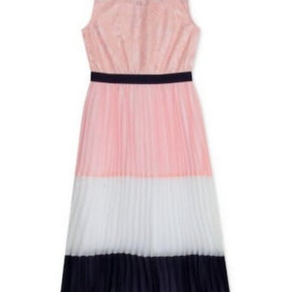 Rare Editions Little Girls Pleated Maxi Dress, Pink, Size 6